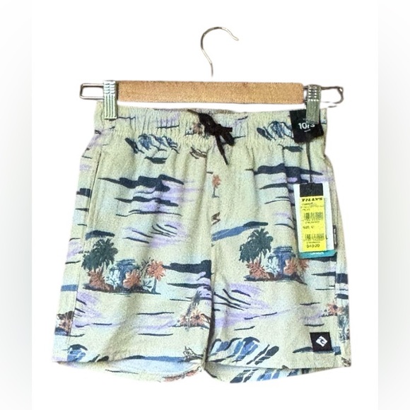 Rip Curl Boys Laydays Boardshorts Size 10 Small 140cm Yellow Tropical Print NWT - Picture 1 of 6
